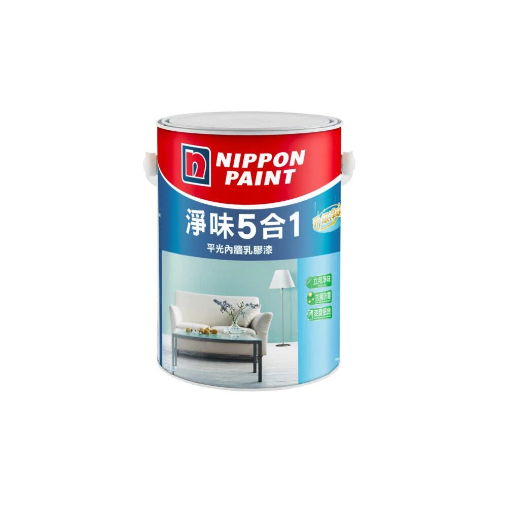 【歐樂克修繕家】NIPPON PAINT 立邦 淨味5合1 五合一 莫蘭迪色系 乳膠漆 1公升 另有18公升 免運