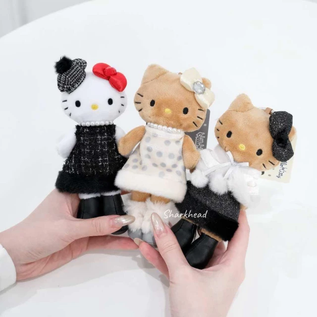 【SANRIO 三麗鷗】現貨 日本代購 Hello Kitty 長腿 小香風 貴婦 白皮 黑皮 洋裝 凱蒂貓 限定 三麗鷗