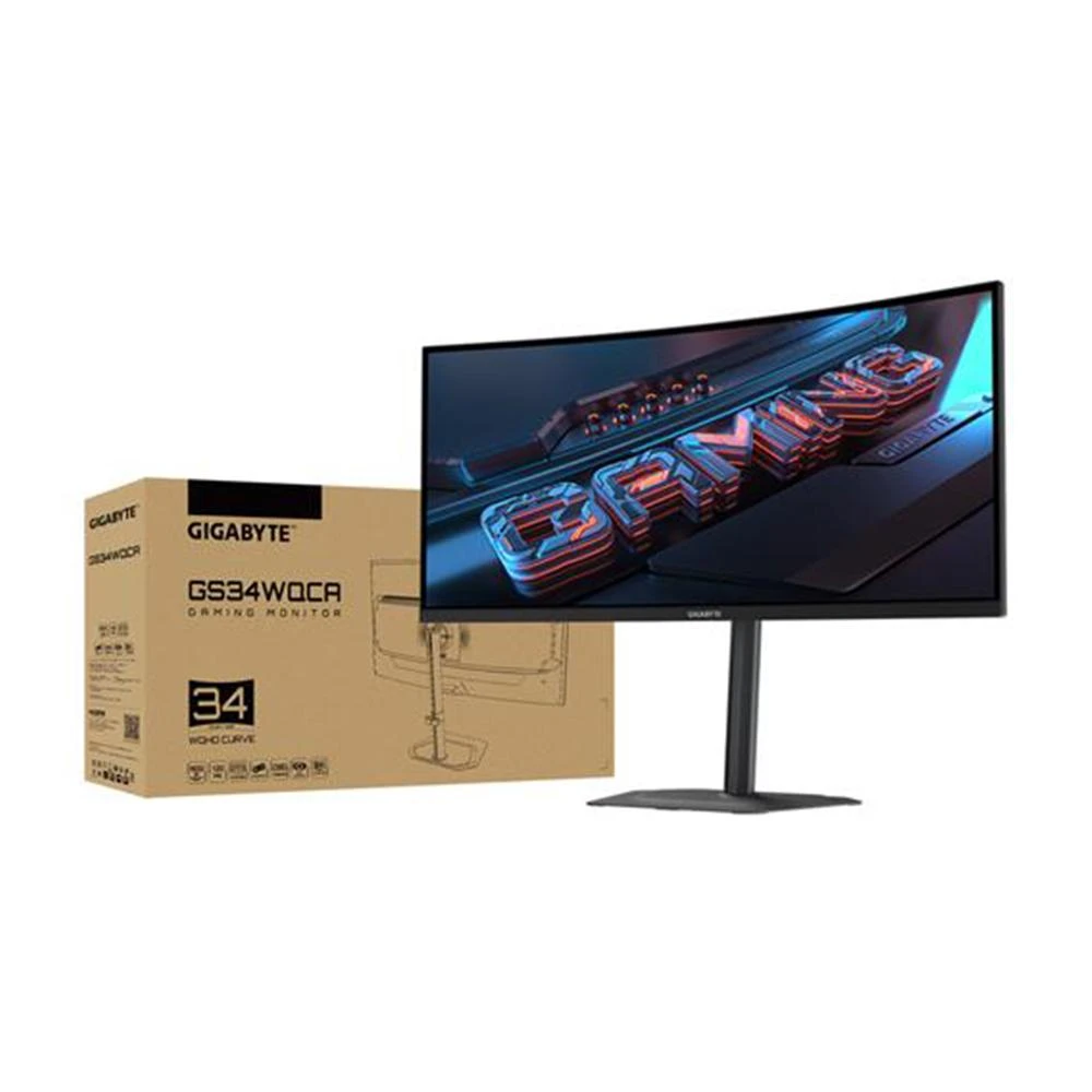【GIGABYTE 技嘉】GS34WQCA 電競曲面螢幕(34型/2K/120Hz/1ms/VA1500R/122% sRGB)
