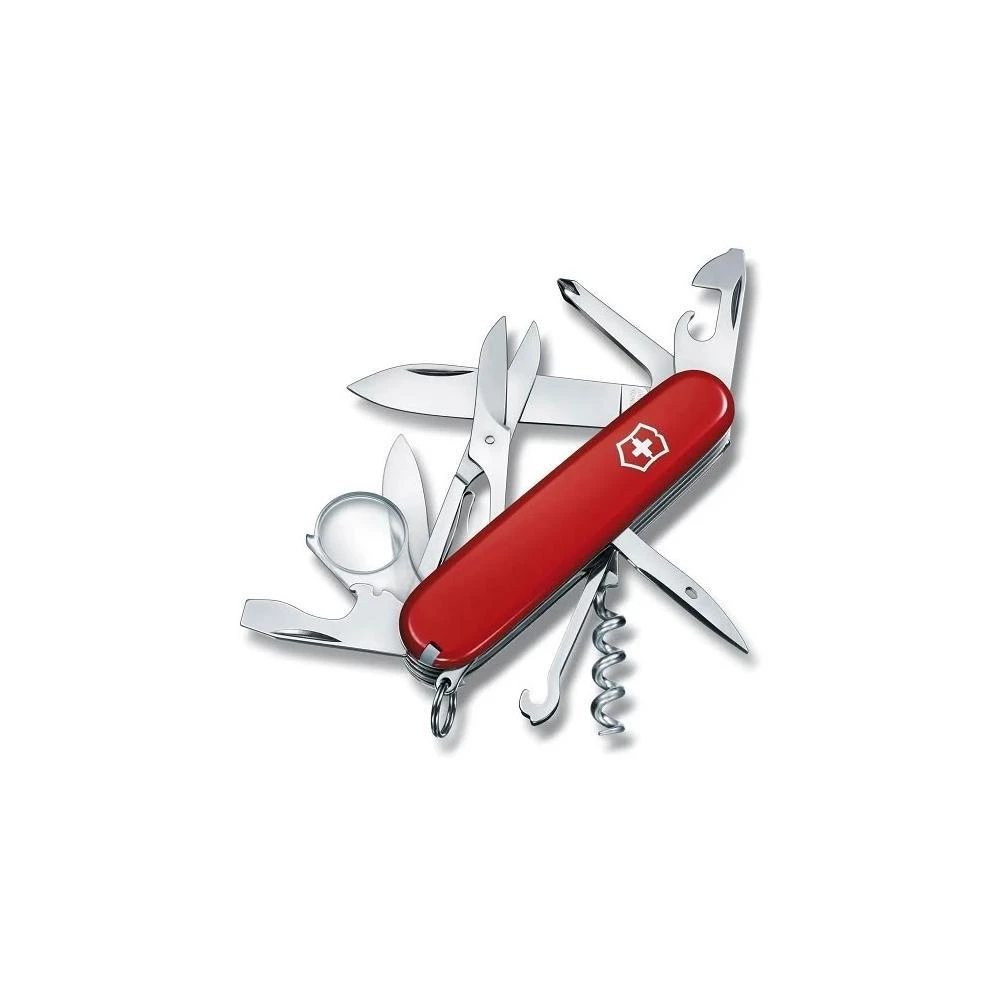 【VICTORINOX 瑞士維氏】Explorer 放大鏡 16功能 瑞士刀 紅色 VICT-1.6703 綠野山房