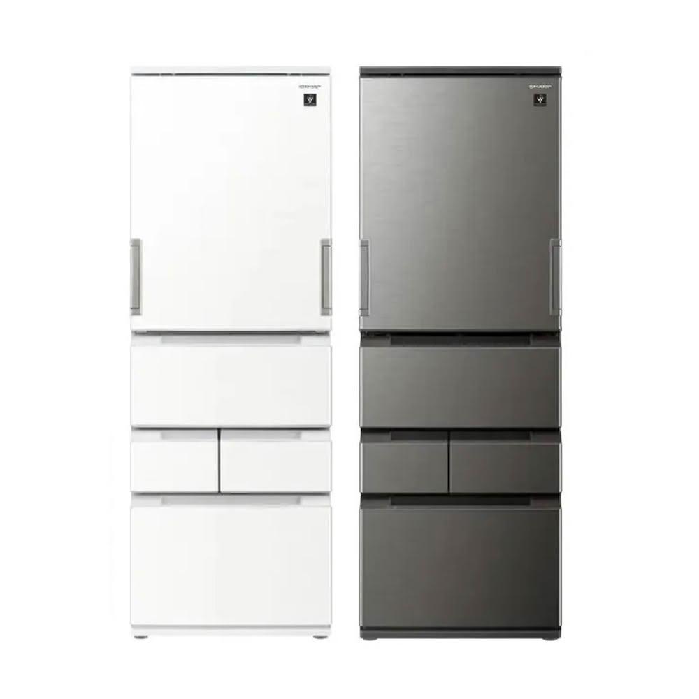 【SHARP 夏普】457(L) 1級變頻5門左右開自動除菌離子電冰箱 SJ-PW46KT-W/H 典雅白/尊爵灰【送基本安裝】