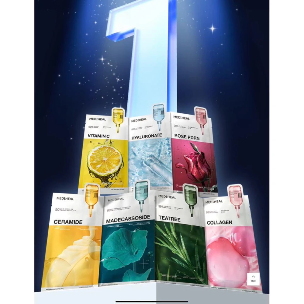 【MEDIHEAL 美迪惠爾】熱銷現貨【AUFACE】Mediheal 安瓶面膜系列 7款任選｜玫瑰PDRN／積雪草／玻尿酸／神經醯胺 韓國面膜