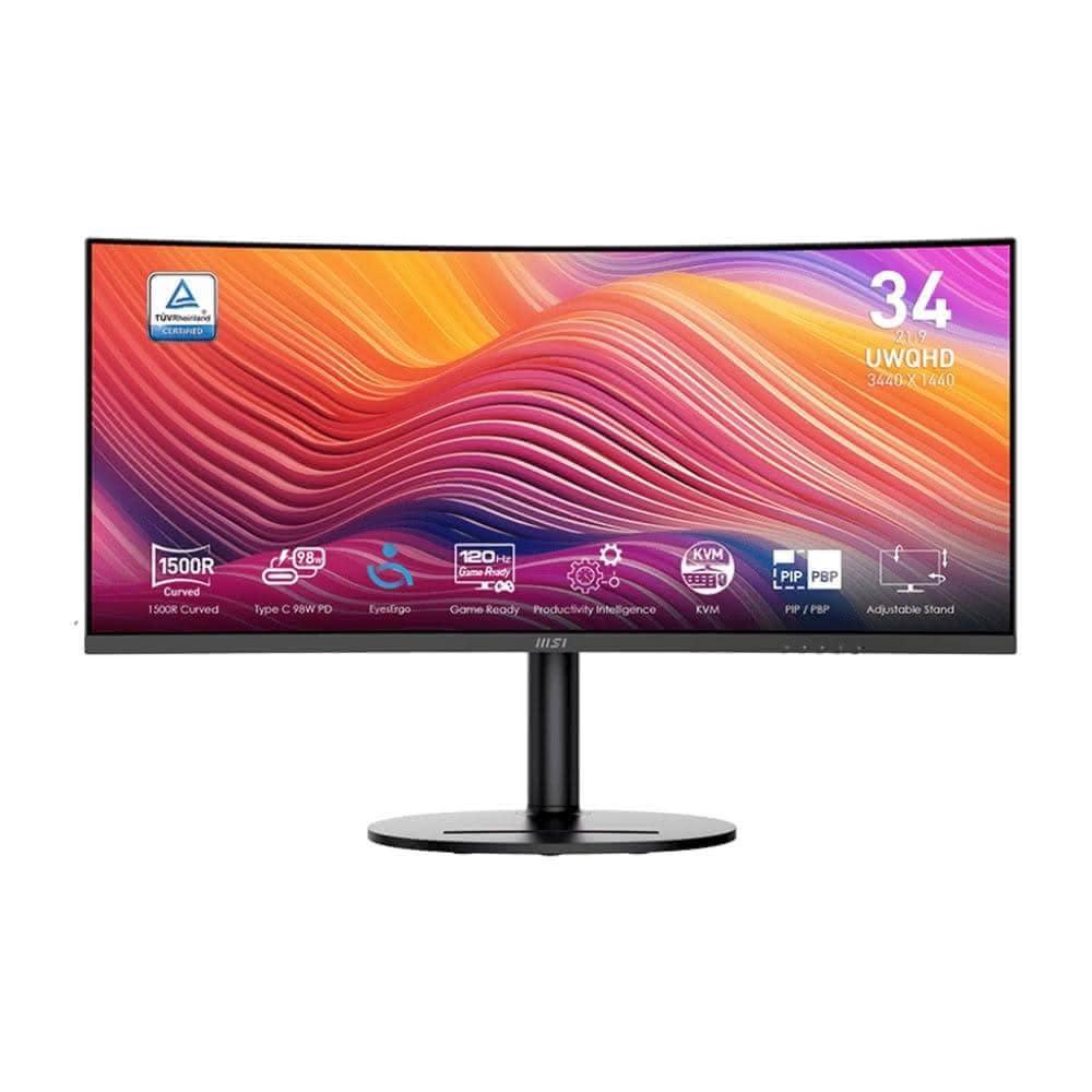 【MSI 微星】★福利品★Modern MD342CQP 34型 2K VA 120Hz 曲面美型螢幕 (內建喇叭/Type-C)