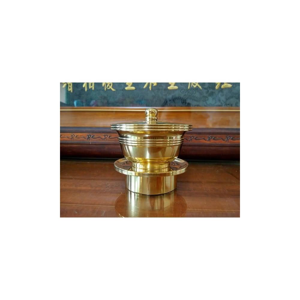 靜福緣】精品銅製台灣製『塗香器（檀香罐）』東密法器香粉盅香粉罐柴末