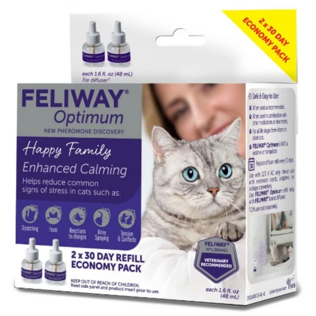 【FELIWAY】貓咪費洛蒙 feliway 最佳版補充瓶48ml 2入組 具備一般版和多貓版雙重功能