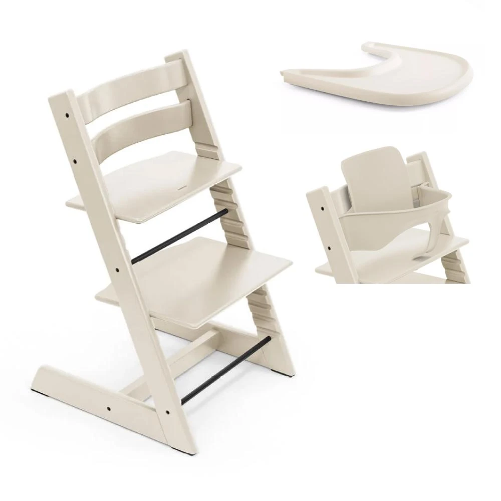 【STOKKE】Tripp Trapp 成長椅 吃飯必備組合-餐椅+護圍+餐盤 麗兒采家