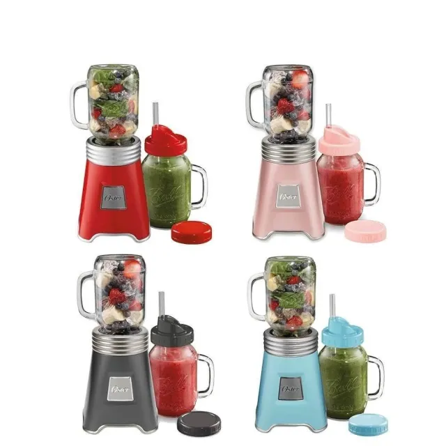 【Oster】(A級福利品商品全新僅盒微損) Ball Mason Jar 隨鮮瓶 (一機一杯) 隨身杯果汁機 灰色/玫瑰金