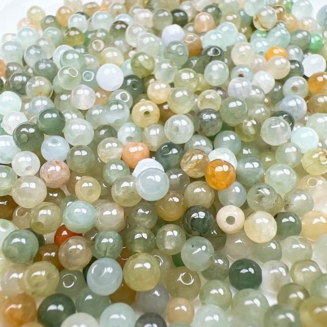 【玉我翡翠】冰種圓珠3mm(單顆售) A0754 散珠DIY 串珠 飾品 配飾 材料 緬甸A貨翡翠【玉我翡翠】