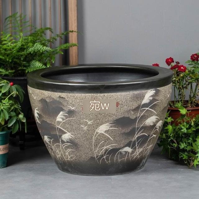 超低下殺】景德鎮陶瓷錦鯉金魚缸特大號庭院門海大型睡蓮缸荷花缸老式大水缸