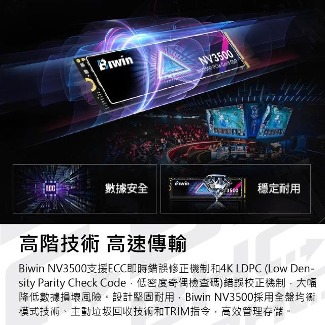 BIWIN】NV3500 512G M.2 PCIe Gen3 SSD