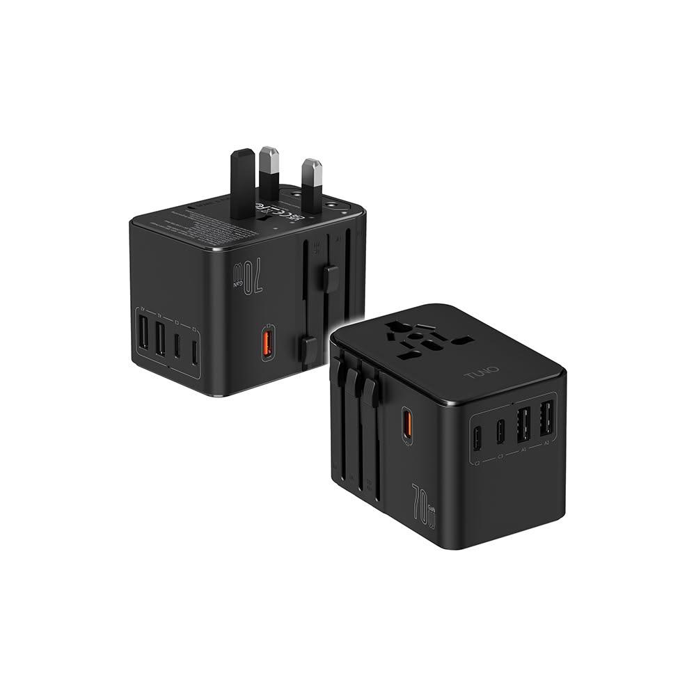 【TUNO 圖諾】70W 氮化镓多國旅行充電轉接器 支援筆電快充 萬國插座 萬國旅行充 行充電頭 PD快充頭 轉接器