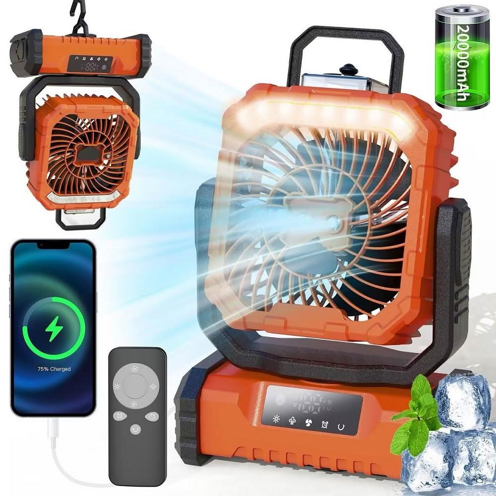 電風扇 風扇 循環風扇 充電式風扇 冷風風扇續航超強的涼爽 露營風扇 室內製冷定時自動搖頭USB 20000毫安