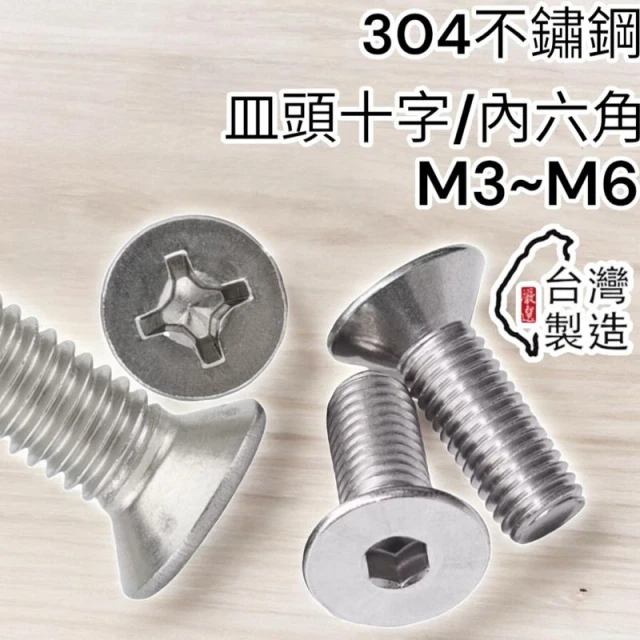 一單位十顆  304 不鏽鋼 白鐵螺絲M3 M4 M5 M6 皿頭內六角機械牙螺絲不銹鋼平頭螺絲