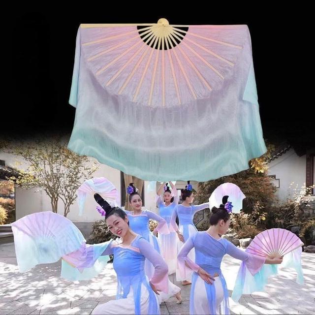 joseph流行舞蹈扇夢幻粉紫藍 古典舞膠州秧歌綢扇中國舞跳舞扇子折柳