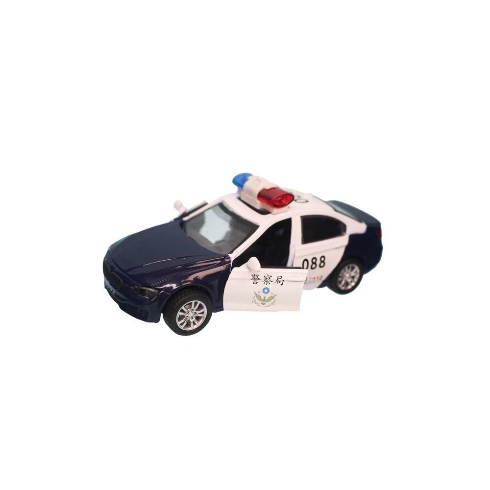 交通大隊警車 聲光迴力合金警車 (黑白.轎車)/一個入 D618 警察車 ST安全玩具-生ST9662