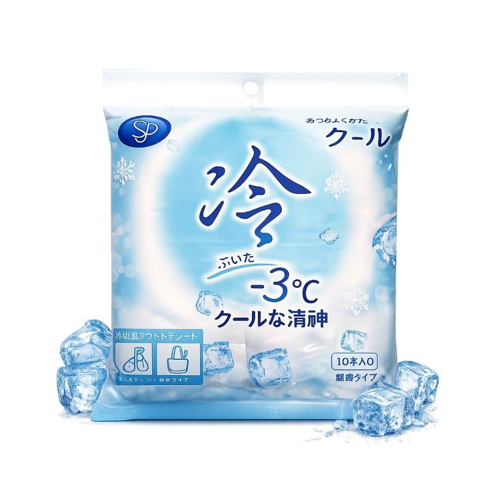 24H 出貨 10入冰感濕巾降溫濕巾 冰涼濕巾 清涼濕巾 薄荷濕巾 隨身濕巾 除汗濕巾 露營 登山 旅遊擦汗 獨立包裝