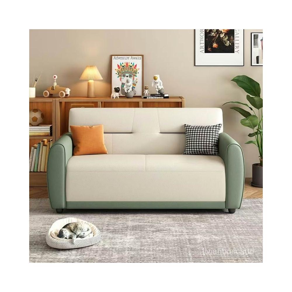 紅樹林家居 [廠家直銷]貓抓皮沙髮小戶型客廳出租屋服裝店現代公寓簡約直排沙髮一件批髮