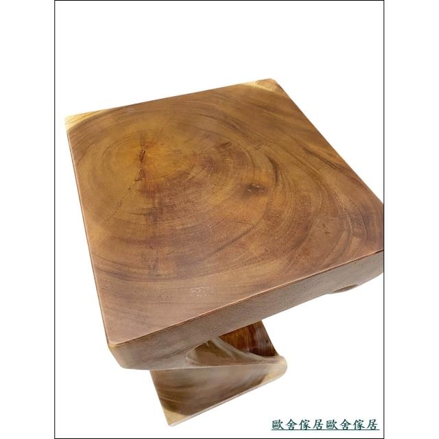 歐舍傢居】花架財位架30*30公分造型天然油木財位桌原木實木花台邊桌