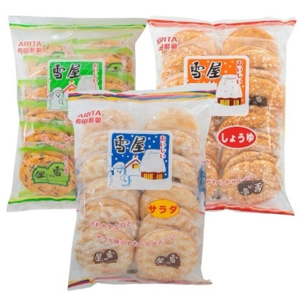 【有田製果】有田製菓 ARITA 雪屋 雪餅 餅乾 輕辣 海苔味 原味 海鹽味 分享包 仙貝 糖霜仙貝 海苔 悠