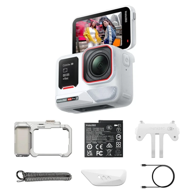 【Insta360】Insta360 Ace Pro 2 翻轉螢幕運動相機 單電街拍套裝 公司貨 雪山白限定色組合
