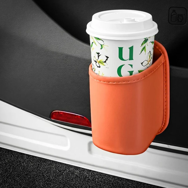 夾式車用飲料架 汽車杯架 杯架 飲料架【H355】手搖飲 寶特瓶 保溫瓶 置杯架 收納 皮革 汽車 機車 通用