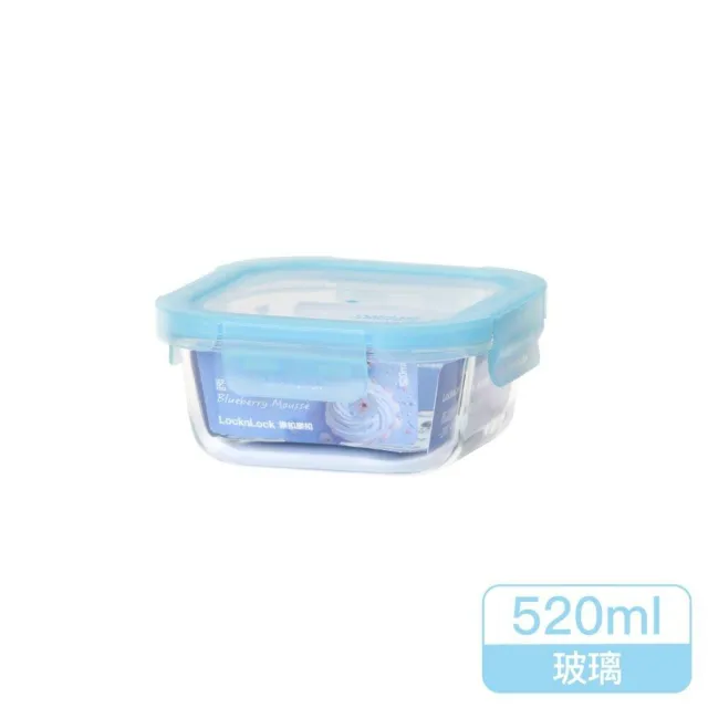 【LocknLock 樂扣樂扣】樂扣 玻璃保鮮盒520ml LLG247BLU