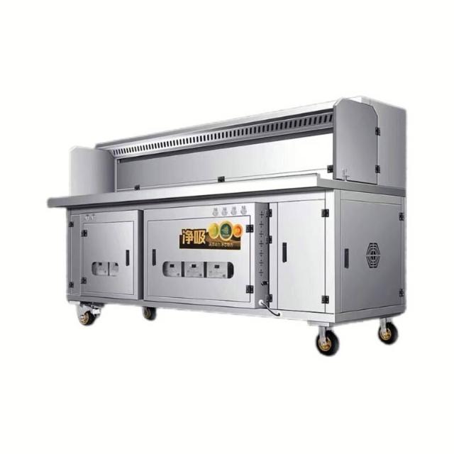 【林深家具】 烤肉架 烤肉爐 燒烤爐 水電免清洗無煙燒烤車商用擺攤環保凈化器不銹鋼平吸木炭燒烤爐架