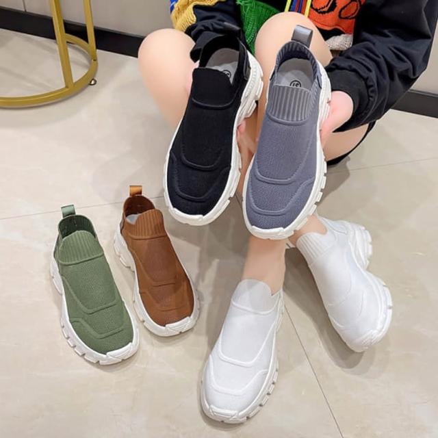 【baibeauty 白鳥麗子】純色網布 襪套式 休閒鞋 運動鞋 久站鞋女