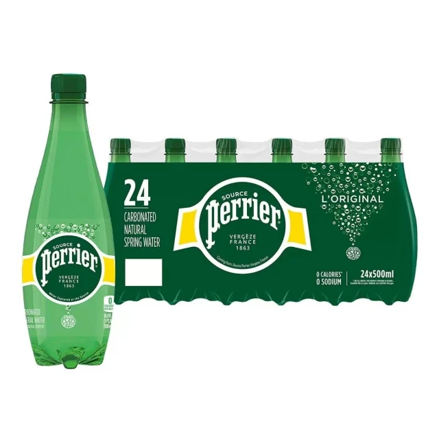 【Perrier 沛綠雅】即期品  法國 氣泡天然礦泉水500mlx24入 保特瓶裝 [效期:2026.11.06]